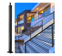 VEVOR Poteau garde-corps câble 106,7x5x5 cm Noir avec support de montage