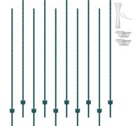 VEVOR Poteaux de clôture de 7 pieds, paquet de 10 poteaux en T haute performance en métal, poteaux de clôture solides en acier pour cour de jardin, pelouse, fermes et clôtures grillagées en plein air,