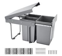 VEVOR Poubelle coulissante conteneur à déchets sous armoire 20 L et 10 L x 2