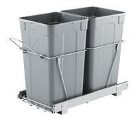 VEVOR Poubelle Coulissante Cuisine Collecteur de Déchets 2x24,85 L Placard Gris