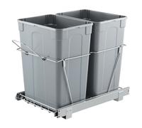 VEVOR Poubelle Coulissante Cuisine Collecteur de Déchets 2x32,8 L Placard Gris