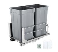 VEVOR Poubelle Coulissante de Cuisine sous Plan 2x24,85 L à Fermeture Douce Gris