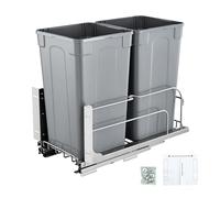 VEVOR Poubelle Coulissante de Cuisine sous Plan 2x24,85 L à Fermeture Douce Gris
