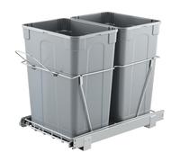VEVOR Poubelle Coulissante Cuisine Collecteur de Déchets 2x32,8 L Placard Gris