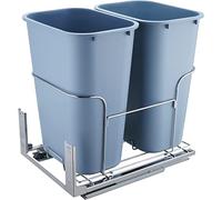 VEVOR Poubelle de cuisine à double extraction 70 L avec fermeture douce Gris