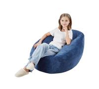 VEVOR Pouf 90 cm avec Accoudoirs Souples et Poche de Rangement, Fauteuil Paresseux Mousse à Mémoire de Forme 25D Remplie avec Housse en Velours Doux, pour Chambre, Salle de Jeux, Salon, Bleu