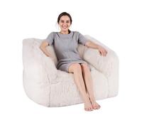 VEVOR Pouf avec Accoudoirs pour Adultes, Fauteuil Paresseux en Peluche Moelleux et Rembourrage en Mousse Haute Densité, avec Fermeture Éclaire, Sofa pour Chambre, Salle de Jeux, Salon, Beige