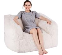 VEVOR Pouf Canapé (1220 x 1190 x 711 mm) avec accoudoirs pour adultes, peluche moelleuse & rembourrage en mousse haute densité, pouf avec zapper, Lazy-Sofa pour chambre à coucher, Beige