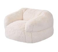 VEVOR Pouf Chaise avec Accoudoirs pour Adultes, Fauteuil Poire en Peluche Moelleuse avec Rembourrage en Mousse Haute Densité, Sofa Canapé pour Chambre à Coucher, Salle de Jeux et Salon, Beige