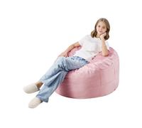 Pouf Rond 89 cm avec Housse Amovible et Velours Hollandais Rose Chambre