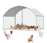 VEVOR Poulailler, 9,8 x 6,5 x 6,5 pieds, grand enclos à poules en métal pour cour avec couverture étanche, poulailler à toit Doom avec verrou de sécurité pour l'extérieur et l'arrière-cour, ferme, cag
