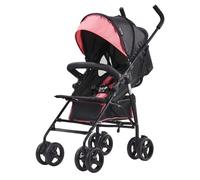 VEVOR Poussette légère pour bébé, poussette pour tout-petit compacte avec dossier inclinable multipositions, cadre en acier au carbone, grand panier de rangement, pour nouveau-né, voyage, noir rose
