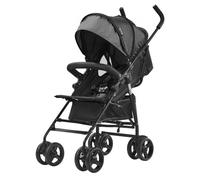 VEVOR Poussette légère pour bébé, poussette pour tout-petit compacte dossier inclinable, cadre en acier au carbone, grand panier de rangement, porte-gobelet, pour nouveau-né, voyage, gris foncé noir