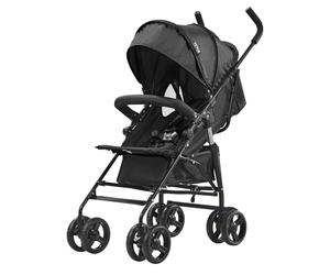 VEVOR Poussette légère pour bébé, poussette pour tout-petit compacte dossier inclinable multipositions, cadre acier au carbone, grand panier de rangement, porte-gobelet, pour nouveau-né, voyage, noir