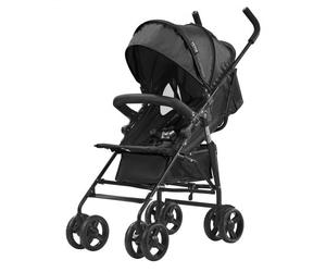VEVOR Poussette légère pour bébé, poussette pour tout-petit compacte dossier inclinable multipositions, cadre acier au carbone, grand panier de rangement, porte-gobelet, pour nouveau-né, voyage, noir