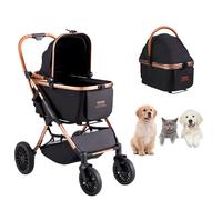 VEVOR Poussette pour Animaux de Compagnie de Chien Charge 30 kg 4 Roues & Freins