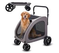 VEVOR Poussette pour Animaux de Compagnie Chien 4 Roues Capacité Charge 73 kg