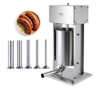 VEVOR Poussoir à Saucisses Électrique 12 L, Machine à Saucisses Verticale Moteur 200 W, Ensacheuse Saucisse en Inox 304 Alimentaire, Contrôle de Vitesse en Continu, 5 Tubes de Remplissage, Restaurant