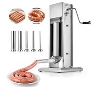 VEVOR Poussoir à Saucisses Manuel Capacité 5 L, Machine à Saucisses Verticale en Acier Inoxydable, Ensacheuse à Double Vitesse, avec 5 Tubes de Remplissage, pour Cuisine, Domicile, Restaurant