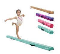 VEVOR Poutre gymnastique pliable pour enfant, 235 cm, poutre d'équilibre antidérapante, support stable 90,7 kg, équipement d'entraînement en mousse EVA pour maison, avec sac de transport, vert menthe