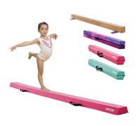 VEVOR Poutre Gymnastique Pliable pour Enfants, 2350 mm, Poutre d'équilibre antidérapante, Support Stable de 90,7 kg, équipement d'entraînement en Mousse EVA pour Maison, avec Sac de Transport, Rose