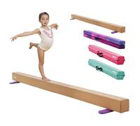 VEVOR Poutre Gymnastique Pliable pour Enfants, 2400 mm, Poutre d'équilibre antidérapante, Support Stable de 158,7 kg, équipement d'entraînement en Bois pour la Maison et la Salle de Sport, Jaune