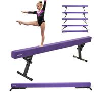 VEVOR Poutre gymnastique réglable pour enfants, 2410 mm, poutre d'équilibre avec 2 modes et 5 hauteurs réglables, équipement d'entraînement professionnel pour maison et centre de gymnastique, violet