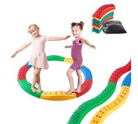 VEVOR Poutres d'équilibre pour tout-petits, 8PCS, jouet Montessori pour enfants 2-6 ans, surface texturée antidérapante, coussinets caoutchouc, jeu pour coordination, motricité, intérieur, extérieur