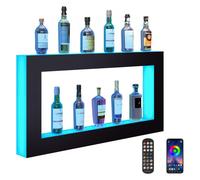 VEVOR Présentoir à Bouteilles Lumineux Éclairé par LED, Étagère à Vins 121 cm, Présentoir à Boisson Commercial, 7 Couleurs Statiques, avec Télécommande RF et Contrôle par Application, Bar Domicile