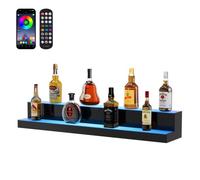VEVOR Présentoir à Bouteilles Lumineux Éclairé par LED, Étagère à Vins 2 Marches 101,4 cm, Présentoir à Boisson Commercial, en Acrylique, avec Télécommande RF et Contrôle par Application, Bar Domicile