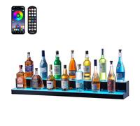 VEVOR Présentoir à Bouteilles Lumineux Éclairé par LED, Étagère à Vins 2 Niveaux 121 cm, Présentoir à Boisson Commercial, en Acrylique, avec Télécommande RF et Contrôle par Application, Bar Domicile
