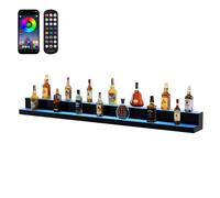 VEVOR Présentoir à Bouteilles Lumineux Éclairé par LED, Étagère à Vins 2 Niveaux 182,8 cm, Présentoir à Boisson Commercial, en Acrylique, avec Télécommande RF et Contrôle par Application, Bar Domicile