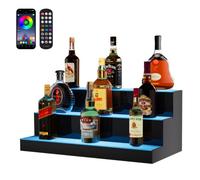 VEVOR Présentoir à Bouteilles Lumineux Éclairé par LED, Étagère à Vins 3 Niveaux 60 cm, Présentoir à Boisson Commercial, en Acrylique, avec Télécommande RF et Contrôle par Application, Bar Domicile