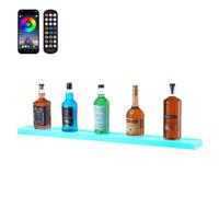 VEVOR Présentoir à Bouteilles Lumineux Éclairé par LED, Étagère à Vins Mural 1 Marche 101,6 cm, Présentoir à Boisson Commercial, en Acrylique, avec Télécommande RF et Contrôle par Application, Bar