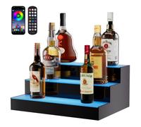 VEVOR Présentoir à Bouteilles Lumineux Étagère à Vins 3 Marches 40 cm Bar Maison