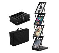 VEVOR Présentoir à brochures pliable sur pied 4 niveaux 4 poches léger avec sac de transport