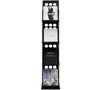 VEVOR Présentoir à Magazines Porte-Brochures Revues Pliable à 4 Compartiments Noir