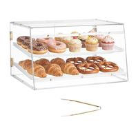 VEVOR Présentoir à Pâtisserie, Vitrine de Boulangerie Commerciale 2 Niveaux avec Portes Magnétiques, Boîte à Présentation en Acrylique Transparent pour Pain Beignets Croissants Gâteaux, 526x400x305 mm