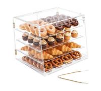 VEVOR Présentoir à Pâtisserie, Vitrine de Boulangerie Commerciale 4 Niveaux en Acrylique Transparent pour Pain, Beignets, Croissants, Gâteaux, Portes Magnétiques et Porte Relevable, 530x435x415 mm