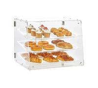 VEVOR Présentoir à pâtisseries commerciales à 3 Niveaux, présentoir en Acrylique avec accès à la Porte arrière et étagères Amovibles, Garde au Frais pour Beignets, Bagels, gâteaux, Biscuits, 52,6 x