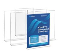 VEVOR Présentoir de Table en Acrylique Transparent 6 Pièces, Porte-Brochures à Double Face 21,6 x 28 cm, Porte-menu en Forme de T, Léger, pour Papiers, Photos, Restaurant, Bureau, Mariage, Bar