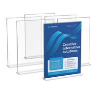 VEVOR Présentoir de Table en Acrylique Transparent 6 Pièces, Porte-Brochures à Double Face 21,6 x 28 cm, Porte-menu en Forme de T, Léger, pour Papiers, Photos, Restaurant, Bureau, Mariage, Bar