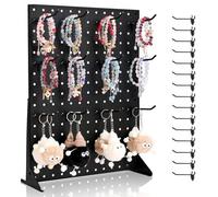 VEVOR Présentoir Panneaux Perforés, 44 x 33,5 cm, avec 15 Crochets, Capacité de Charge 5 kg, Panneau Perforé de Rangement Acier Laminé à Froid Épais pour Épicerie, Magasin de Détail, Bijouterie, Noir