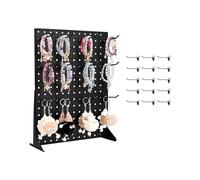 VEVOR Présentoir Panneaux Perforés, 44 x 33,5 cm, avec 15 Crochets, Capacité de Charge 5 kg, Panneau Perforé de Rangement Acier Laminé à Froid Épais pour Épicerie, Magasin de Détail, Bijouterie, Noir