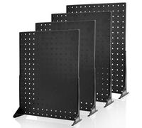 VEVOR Présentoir Panneaux Perforés, 44 x 33,5 cm, Lot de 4, Capacité de Charge 5 kg, Panneau Perforé Organiseur de Rangement Acier Laminé à Froid Épais pour Épicerie, Magasin Détail, Bijouterie, Noir