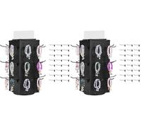 VEVOR Présentoir Panneaux Perforés Rotatif, 18,8 x 18,8 x 52 cm, 4 Côtés, avec 24 Crochets, Panneau Perforé de Rangement Acier Laminé à Froid Épais pour Épicerie, Magasin de Détail, Bijouterie, Noir