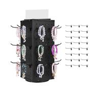 VEVOR Présentoir Panneaux Perforés Rotatif, 18,8 x 18,8 x 52 cm, 4 Côtés, avec 24 Crochets, Panneau Perforé de Rangement Acier Laminé à Froid Épais pour Épicerie, Magasin de Détail, Bijouterie, Noir