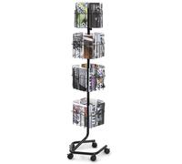VEVOR Présentoir à brochures sur pied rotatif, 32 pochettes, 4 niveaux, 5 roues