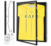 VEVOR Présentoir pour maillot de sport, 610x812x40 mm, boîte à ombre verrouillable de jersey, protection UV 98% en verre PC, cintres, pour chemise, uniforme de baseball, basket-ball, football, hockey