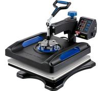 VEVOR Presse à chaleur, 38 x 38 cm chauffage rapide, pivotant à 360° Imprimante numérique à sublimation pour T-shirt et vinyle avec surface anti-brûlure, sac en toile, bannière, coussin, bleu
